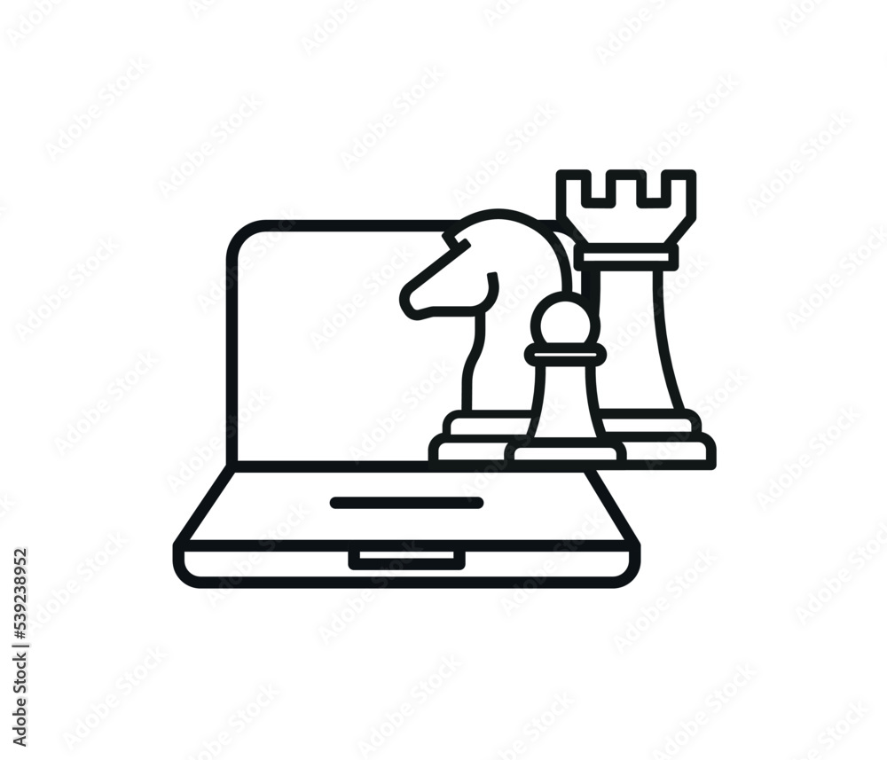 Strategy, icon. online chess game. editable vector.
Strategy, icon. online chess game. editable vector.