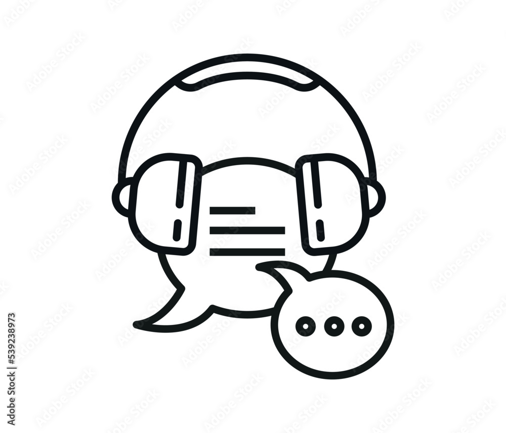 Support customer helpline icon concept vector illustration. Technical support icon concept. Online chat icon.
