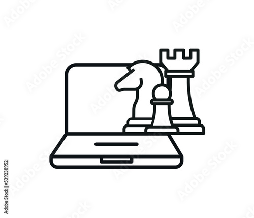 Strategy, icon. online chess game. editable vector.
