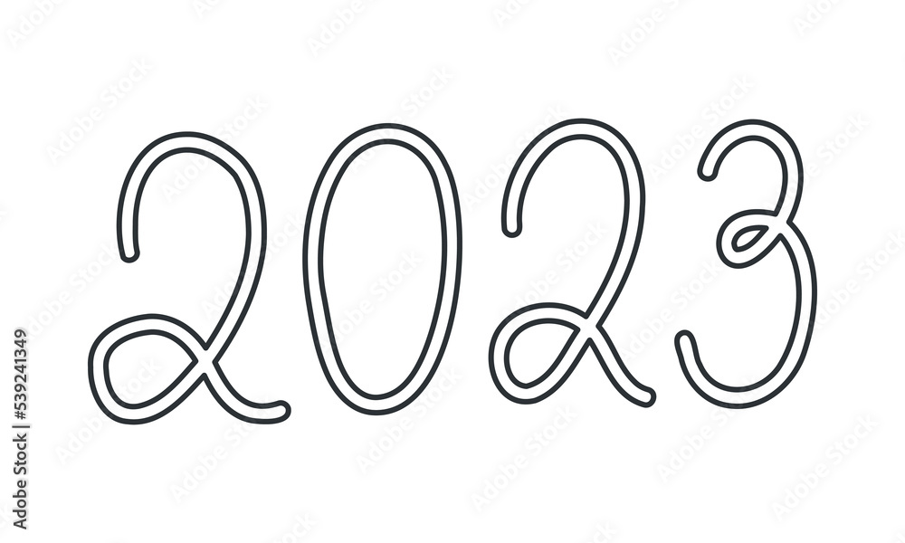 New year 2023 numbers. Christmas vector. Hand drawn xmas silhouette. Abstract cute illustration. Modern minimal stylized concept. Calligraphy doodle sign. Lettering clipart. Tag paint New year 2023 numbers. Christmas vector. Hand drawn xmas silhouette. Abstract cute illustration. Modern minimal stylized concept. Calligraphy doodle sign. Lettering clipart. Tag paint