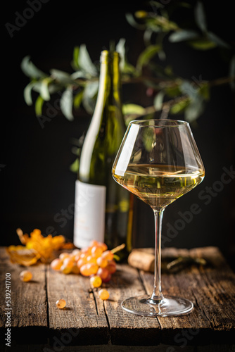 White wine in a glass