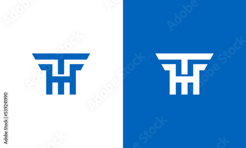 minimal and modern TH, HT initial letters monogram letter mark logo design icon