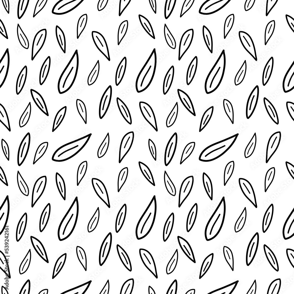 Abstract leaves draw seamless pattern Abstract leaves draw seamless pattern