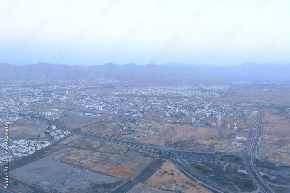 muscat panoramic view from above, oman