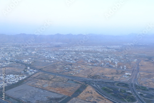 muscat panoramic view from above, oman