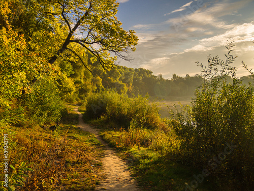 sunset over the river