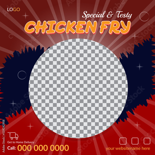 Social media testy food promotion menu and banner post design template for online marketing