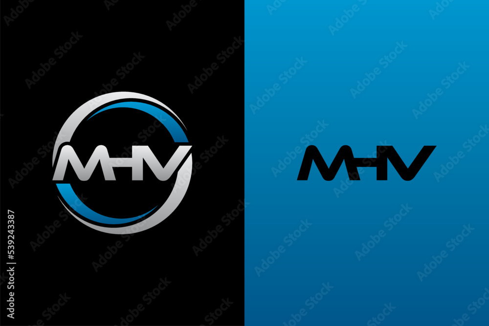 MHV Letter Initial Logo Design Template Vector Illustration