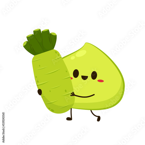 Wasabi character design. wasabi vector on white background. wallpaper.