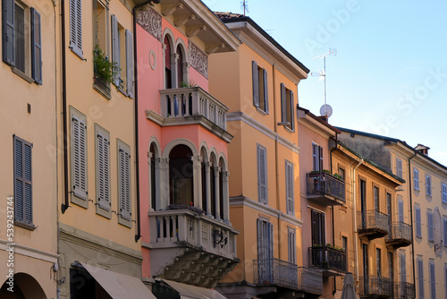 palazzi storici di vigevano in italia, historical buildings of vigevano in italy  photo