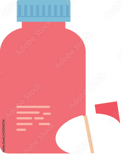 Pill bottle icon. Plastic drug container with tablet