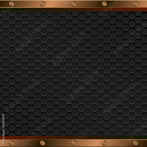 background with geometric pattern and metallic border