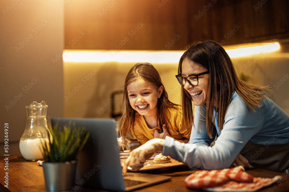 Family enjoying in kitchen together Family enjoying in kitchen together
