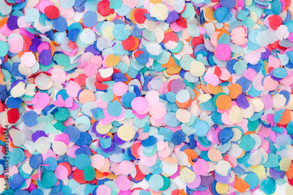 close up a lot of party, celebration or christmas confetti (confetti background)
