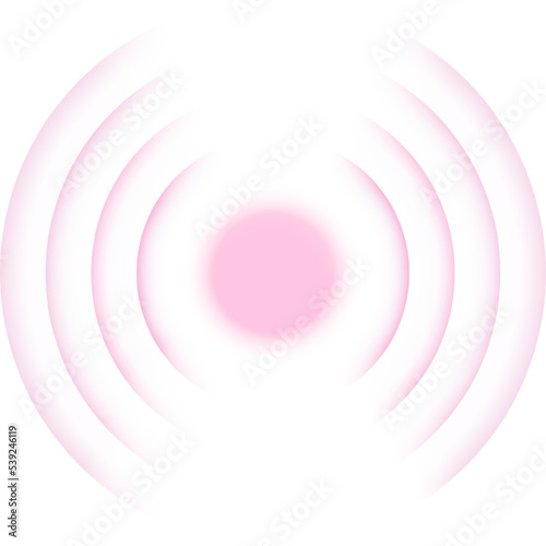 Red signal circles. Pain spot. Sonic waves