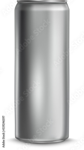 Blank metal can mockup. Realistic drink tin