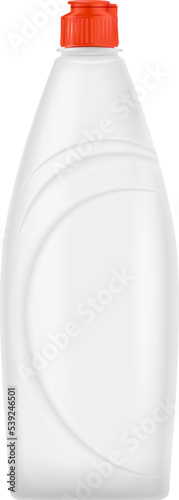 White plastic bottle mockup. Realistic detergent container