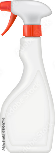 Spray detergent bottle mockup. Realistic blank container