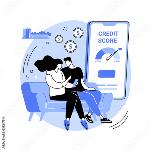 Check credit score isolated cartoon vector illustrations.