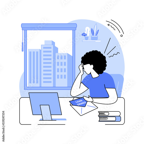 Loan denied isolated cartoon vector illustrations.