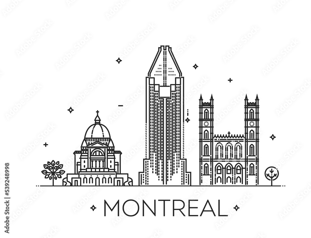 Vector illustration of Montreal city. Montreal skyline.