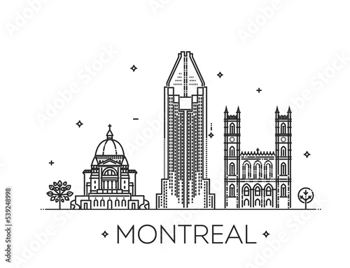 Vector illustration of Montreal city. Montreal skyline.