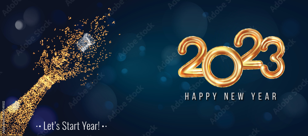 Glitter Gold Happy New Year 2023 Wishes Images