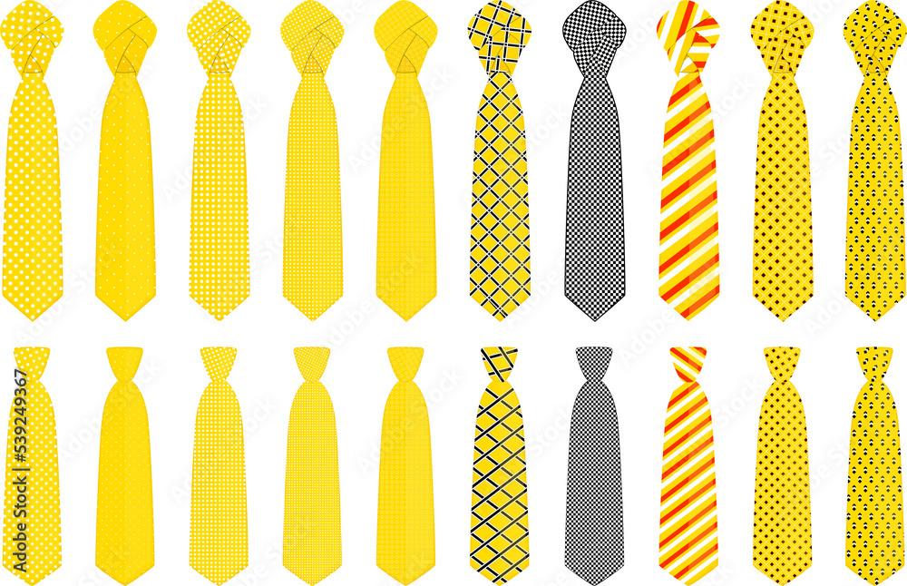 Fototapeta premium big set ties different types, neckties various size