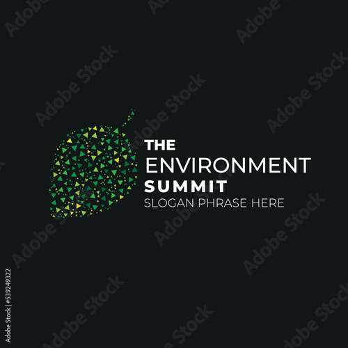 logo graphic design of annual event summit and title made for the Environment theme - climate change and environment issues, global warming