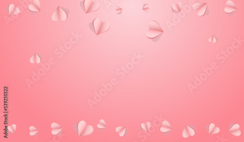 Pink Papercut Vector Pink  Backgound. Birthday