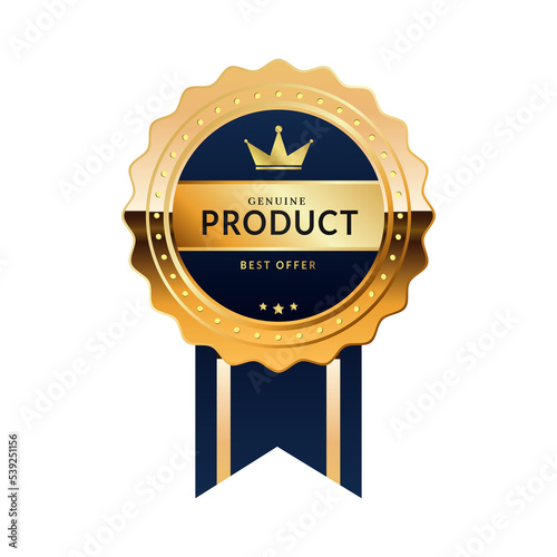 Premium Quality badge With Blue and Gold color