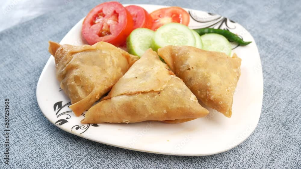 Samosa, an Indian popular street food, Close up Samosa, an Indian popular street food, Close up