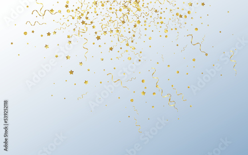Yellow Ribbon Decoration Vector Gray Background.