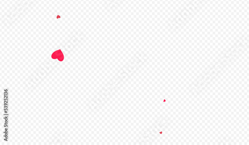 Pink Hearts Vector Transparent Backgound. Paper