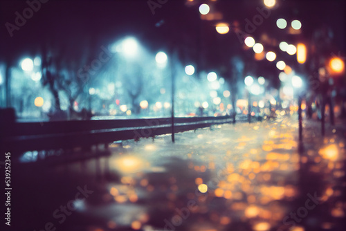 Wallpaper Mural Bright Particles with Stars on blurred nature Background with trees. Stars of award. Smooth Bokeh and Shiny Particles. Using neural network for painting Torontodigital.ca