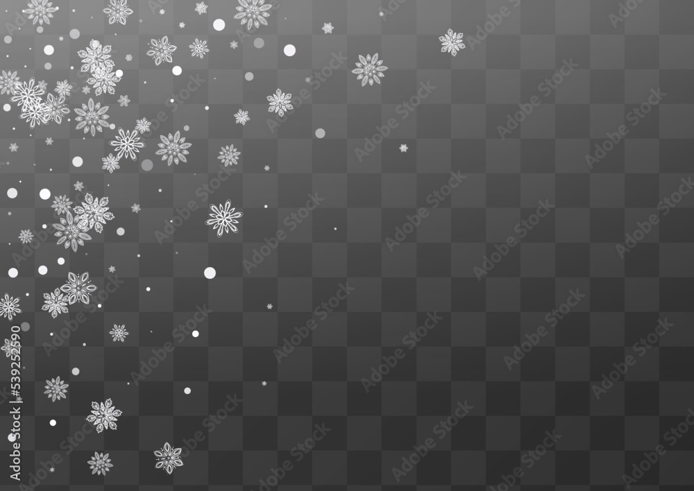 Gray Snowfall Vector Transparent Background. Gray Snowfall Vector Transparent Background.