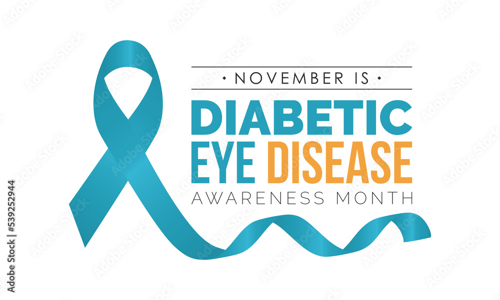 Vector illustration design concept of Diabetic Eye Disease Month observed on every November