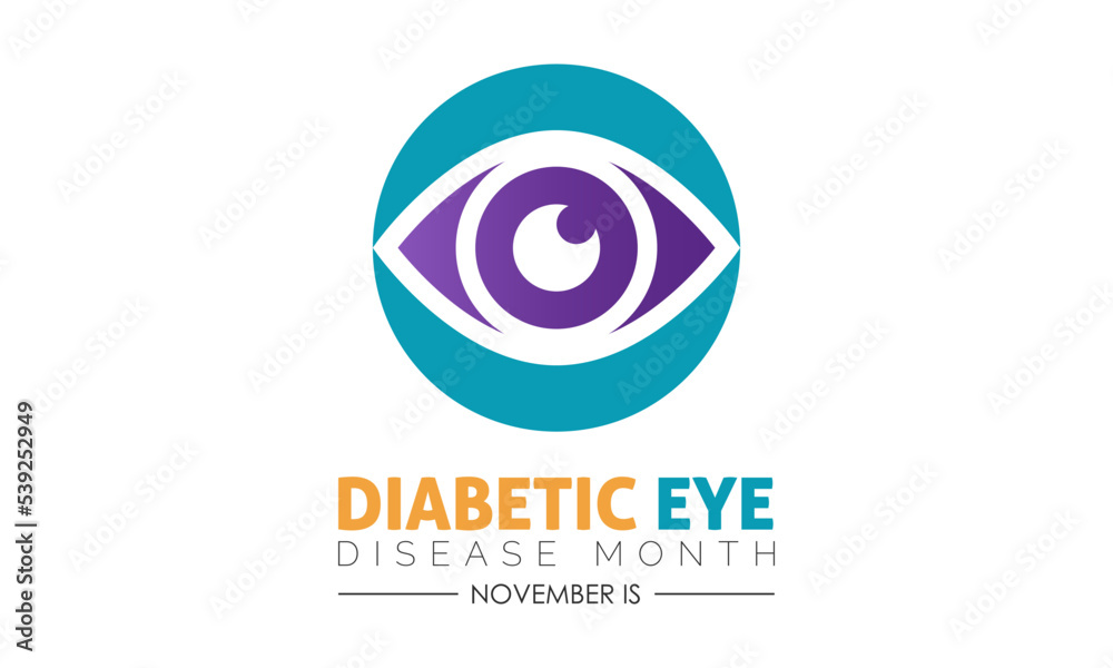 Vector illustration design concept of Diabetic Eye Disease Month observed on every November Vector illustration design concept of Diabetic Eye Disease Month observed on every November