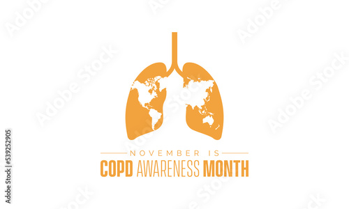 Vector illustration design concept of Chronic Obstructive Pulmonary Disease Awareness Month observed on every November