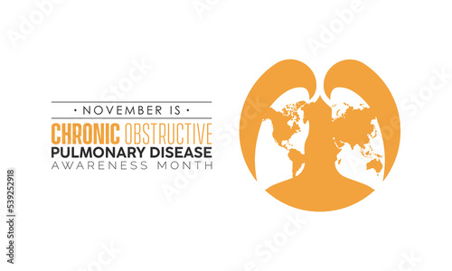 Vector illustration design concept of Chronic Obstructive Pulmonary Disease Awareness Month observed on every November