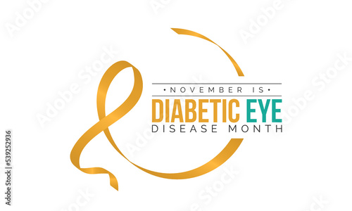 Vector illustration design concept of Diabetic Eye Disease Month observed on every November