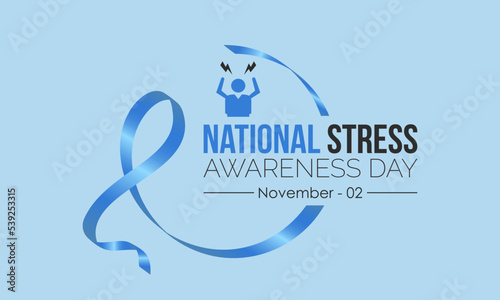 Vector illustration design concept of National Stress Awareness Day observed on November 2
