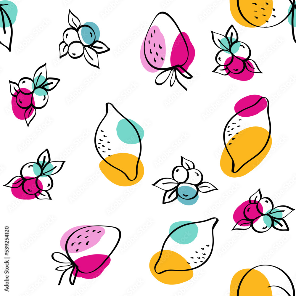 Bright Apricot and Lime Vector White Seamless Bright Apricot and Lime Vector White Seamless