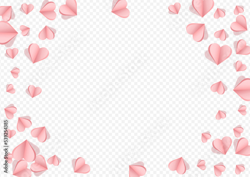 Pink Heart Vector Transparent Backgound. Romance © Natallia