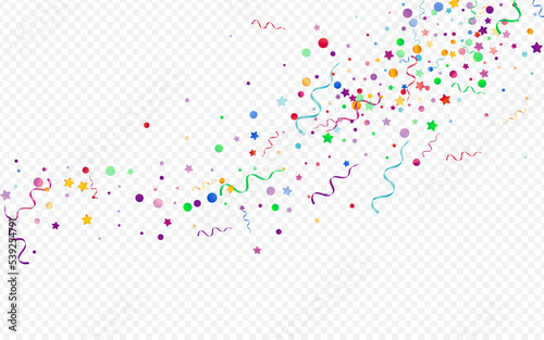 Multi colored Circles Flying Vector Panoramic