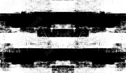 Monochrome texture composed of irregular graphic elements. Distressed uneven grunge background. Abstract vector illustration. Overlay for interesting effect and depth. Isolated on white background.