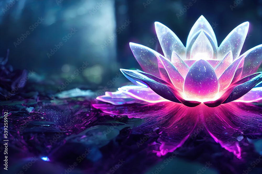 glowing crystal lotus flower Stock Illustration Adobe Stock