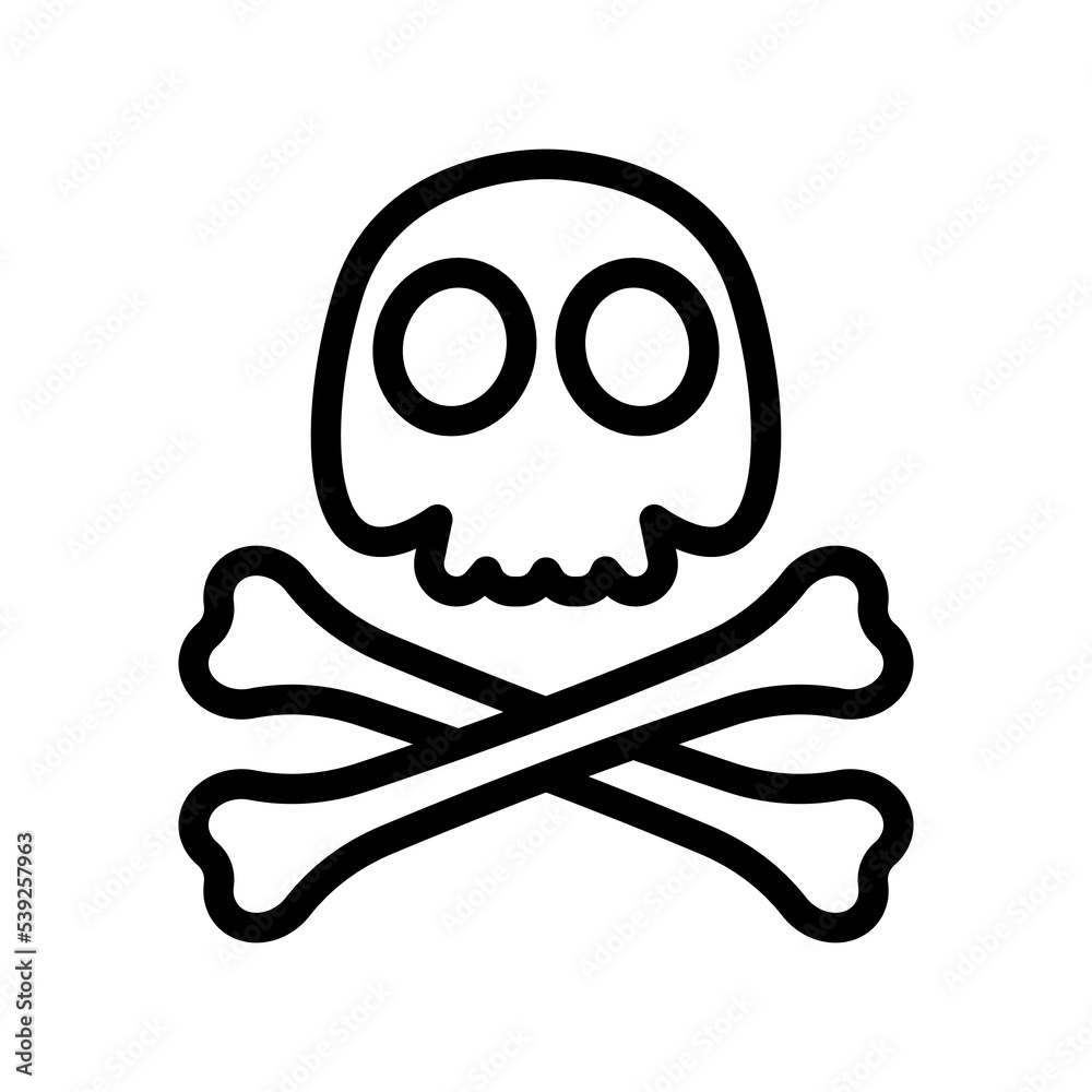 Skull and crossbones icon on white background Vector Image