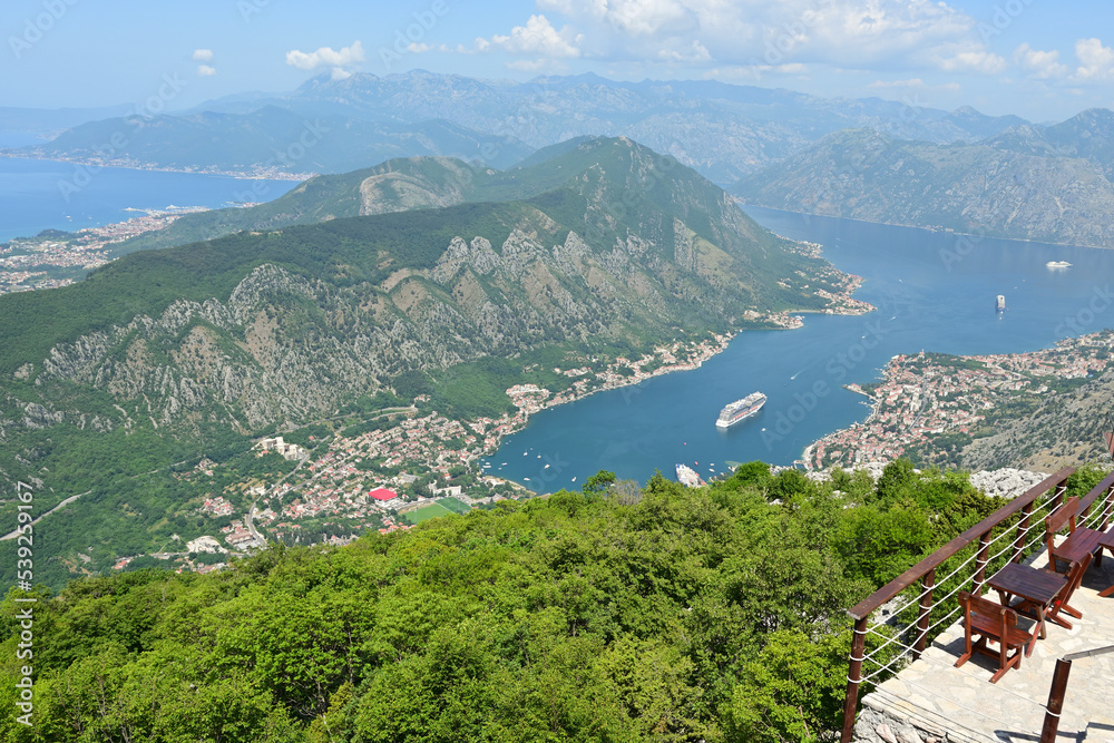 The Bay of Kotor (also known as the Boka) of the Adriatic Sea in southwestern Montenegro