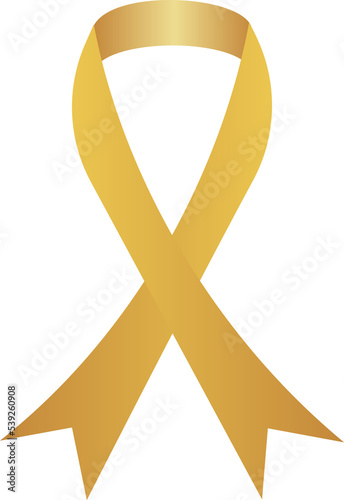 Golden ribbon for childhood cancer awareness.
